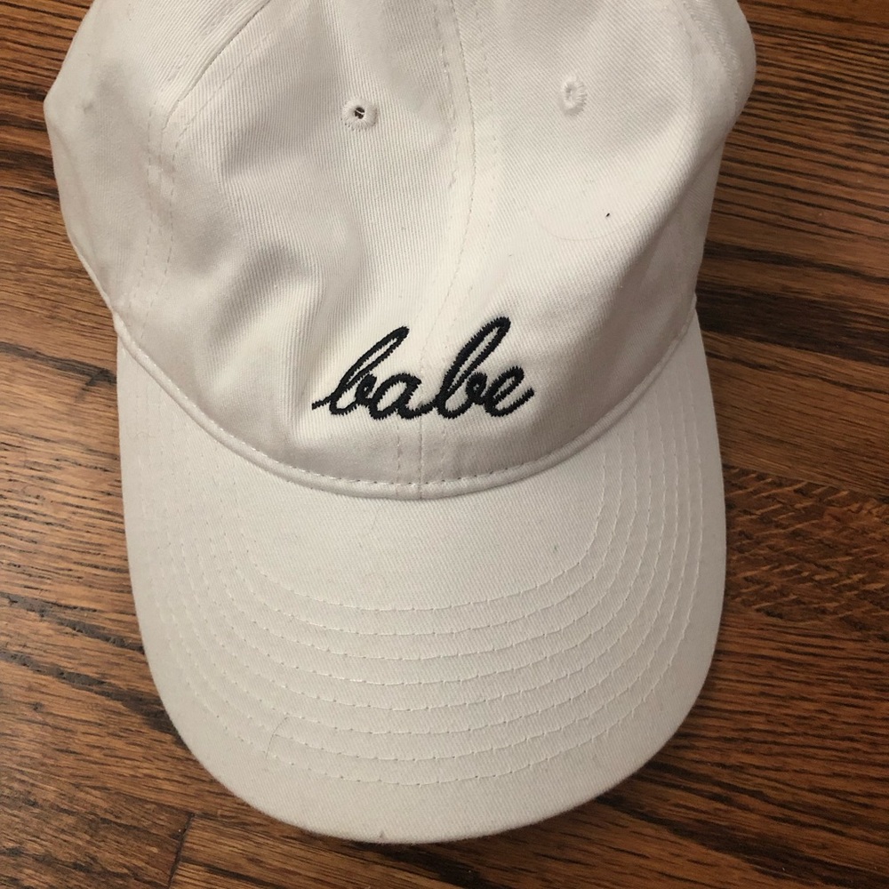 White “babe” ball cap